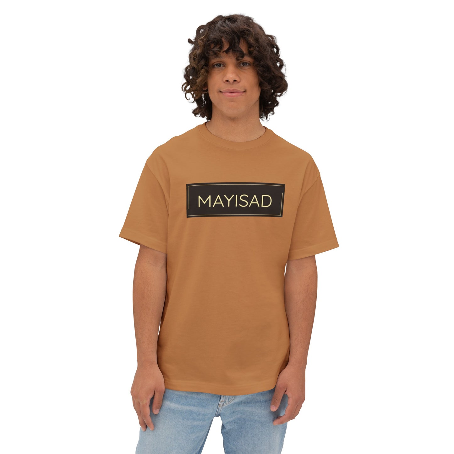 Camiseta unisex de gran tamaño negra y dorada