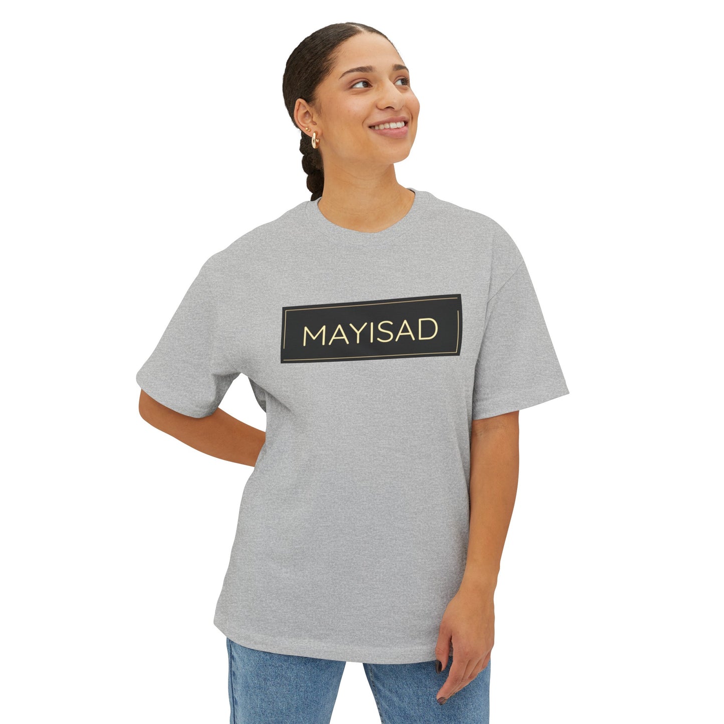 Camiseta unisex de gran tamaño negra y dorada