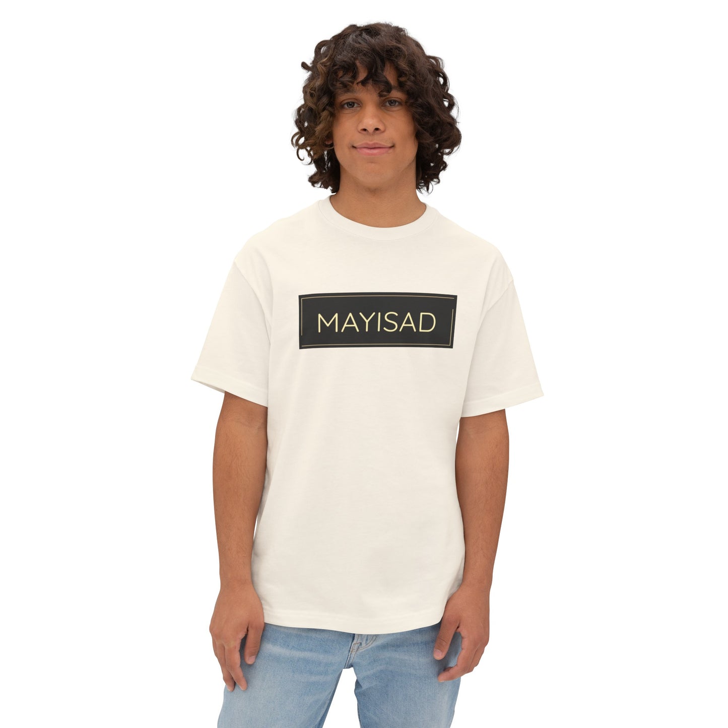 Camiseta unisex de gran tamaño negra y dorada