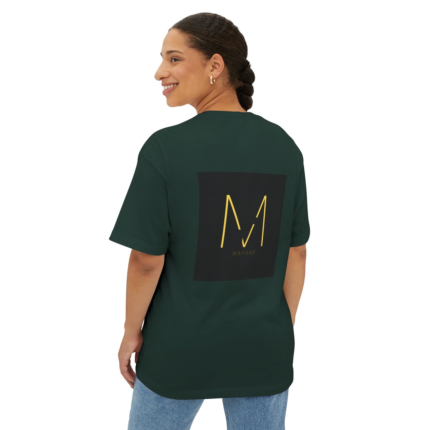Camiseta unisex de gran tamaño negra y dorada