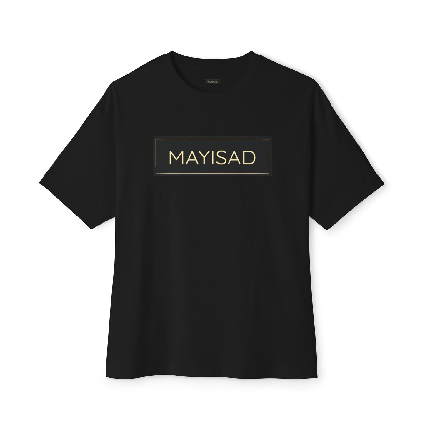 Camiseta unisex de gran tamaño negra y dorada