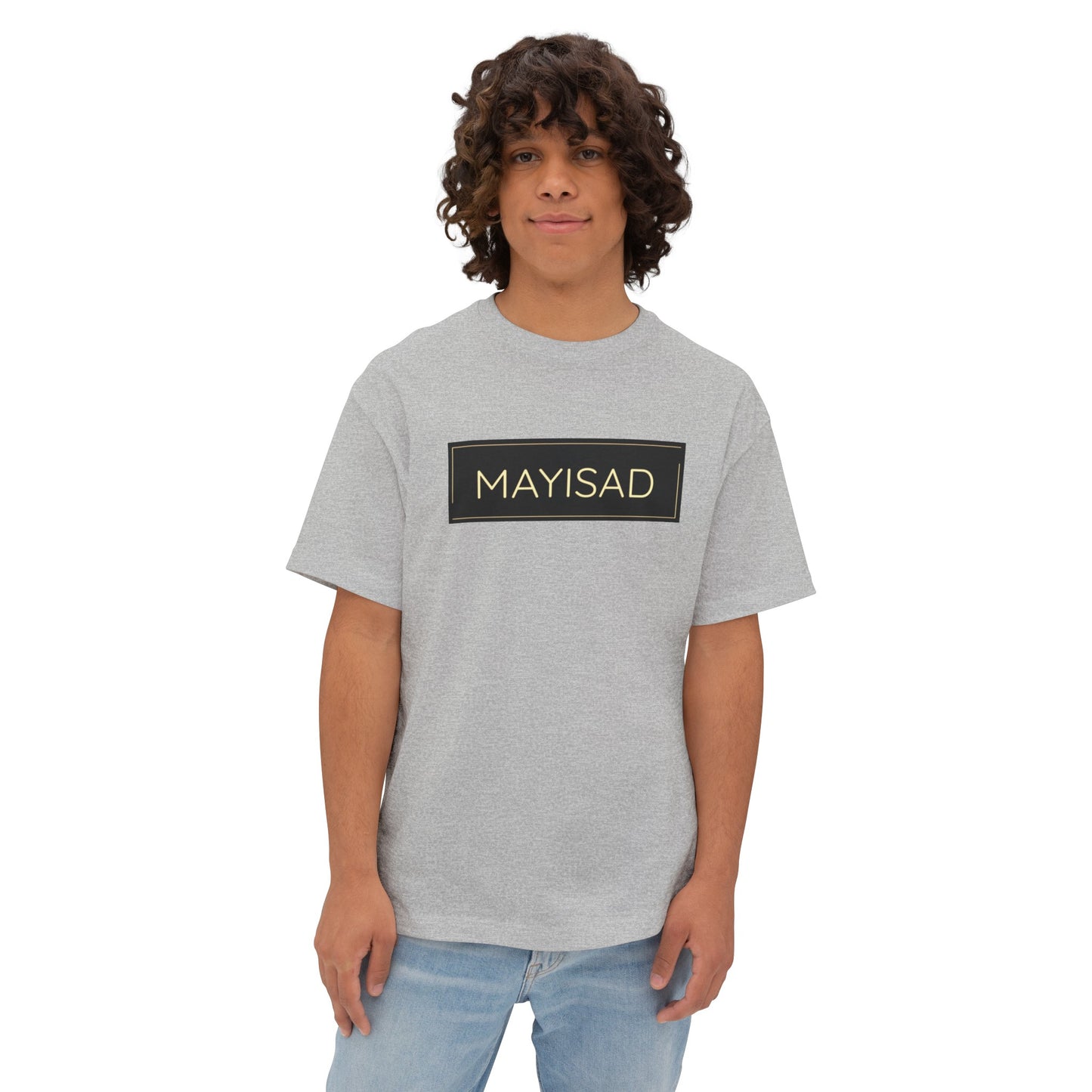 Camiseta unisex de gran tamaño negra y dorada