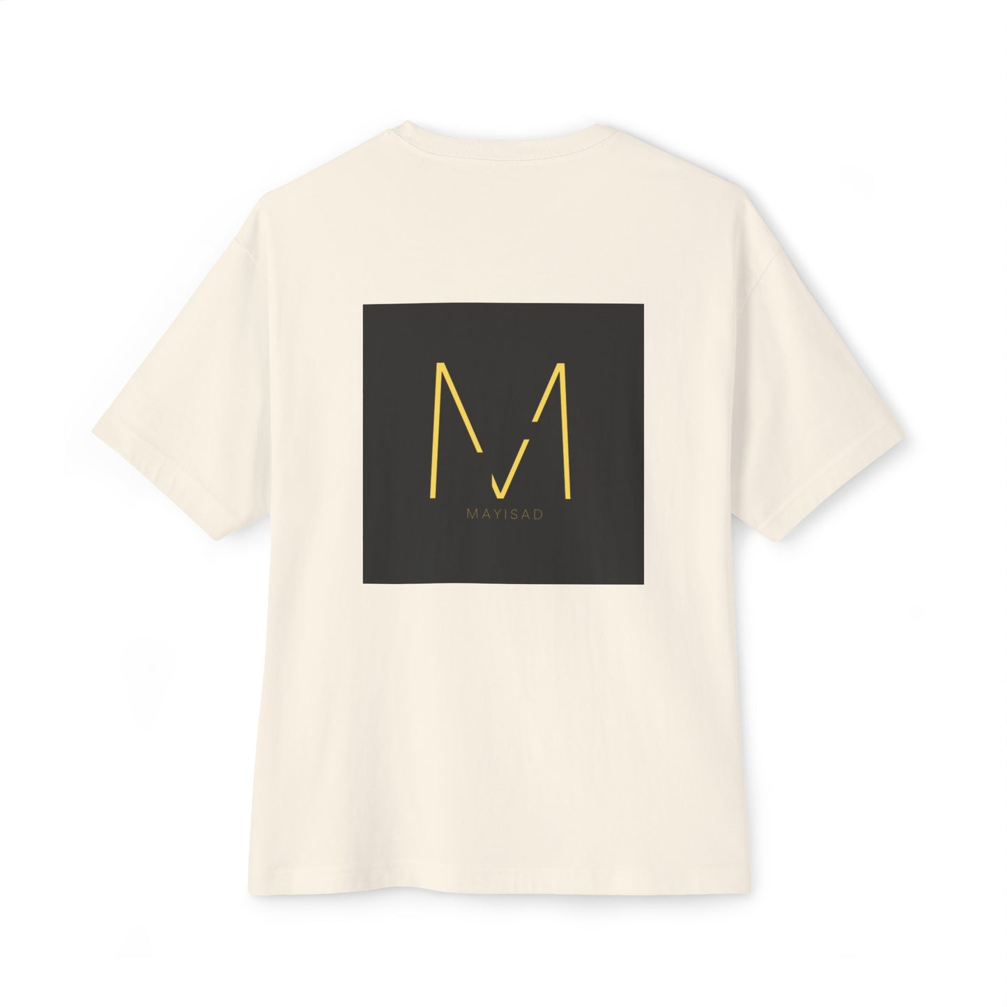 Camiseta unisex de gran tamaño negra y dorada