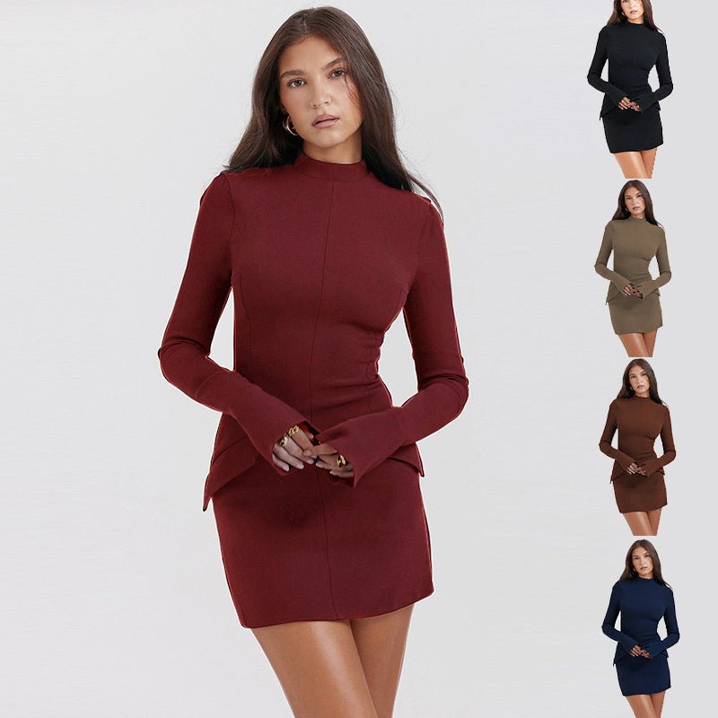 Elegant long-sleeved skirt with slim fit - MAYISAD