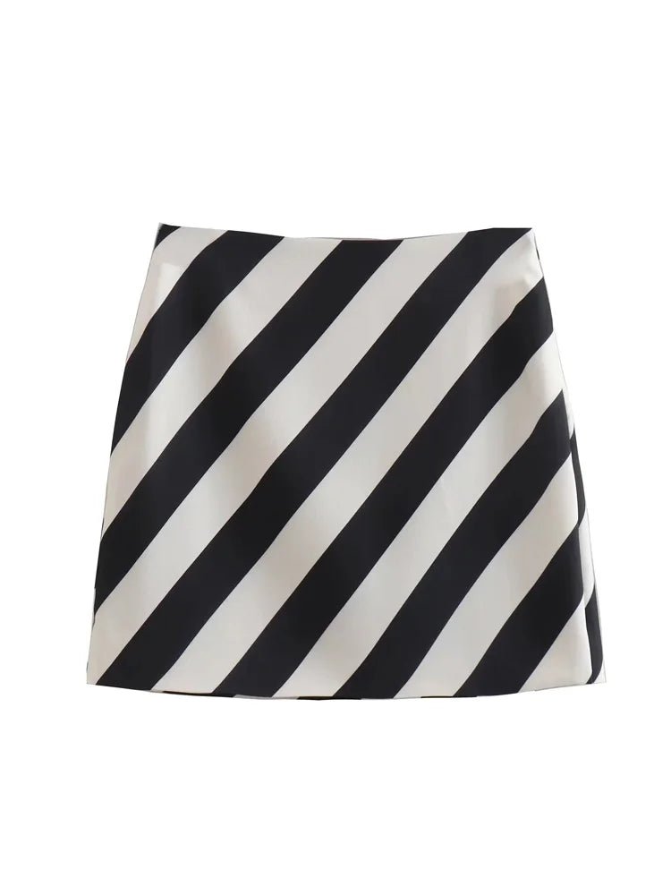 Elegant outfit Women's short striped skirt - MAYISAD