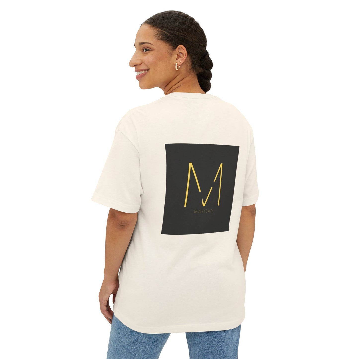 Women's Oversized T - shirt Black Gold - MAYISAD