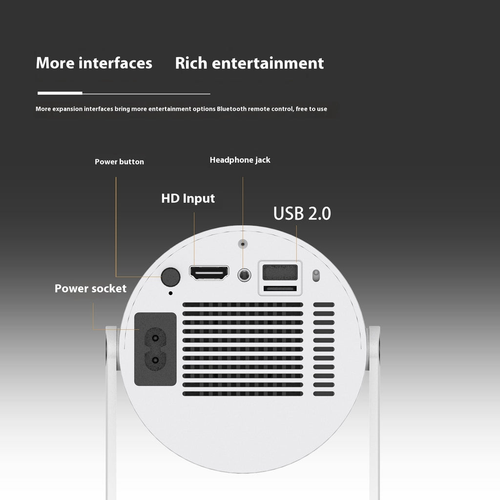 Portable Projector For Home Use 180 Degrees Projection Angle Automatic Focus