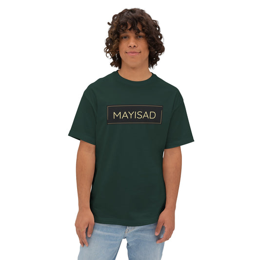 Camiseta unisex de gran tamaño negra y dorada
