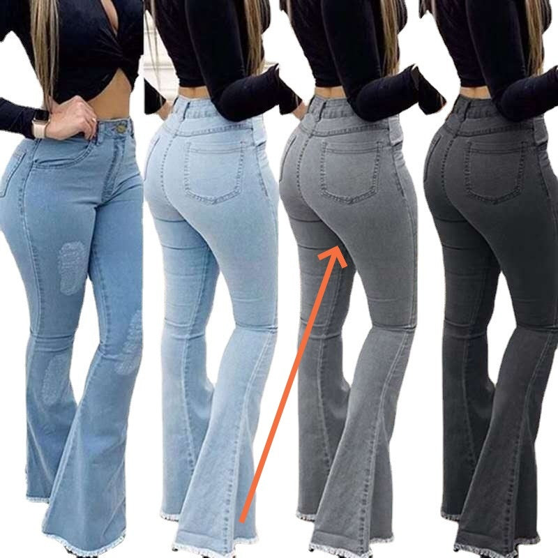 Fashion Elastic Ladies Jeans Pants