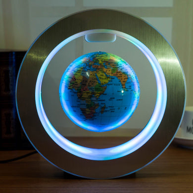 Round LED World Map Floating glob