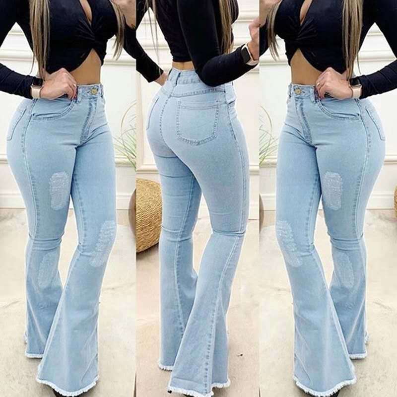 Fashion Elastic Ladies Jeans Pants