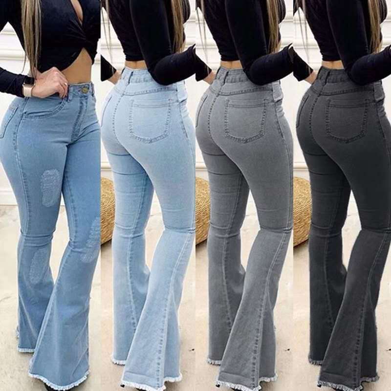 Fashion Elastic Ladies Jeans Pants