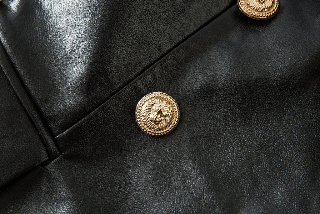 Black fashion Gold Buttons jacket for women - MAYISAD