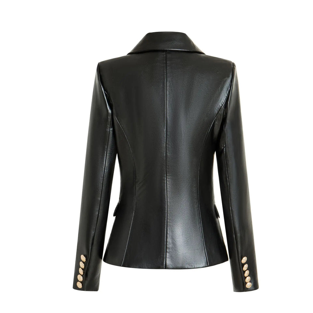 Black fashion Gold Buttons jacket for women - MAYISAD