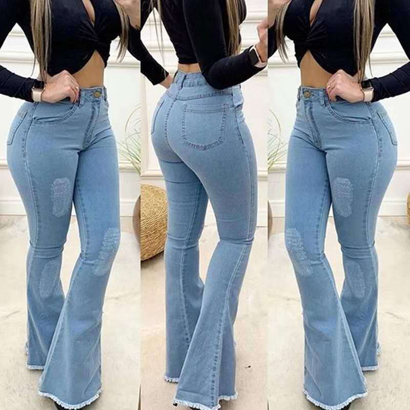 Fashion Elastic Ladies Jeans Pants