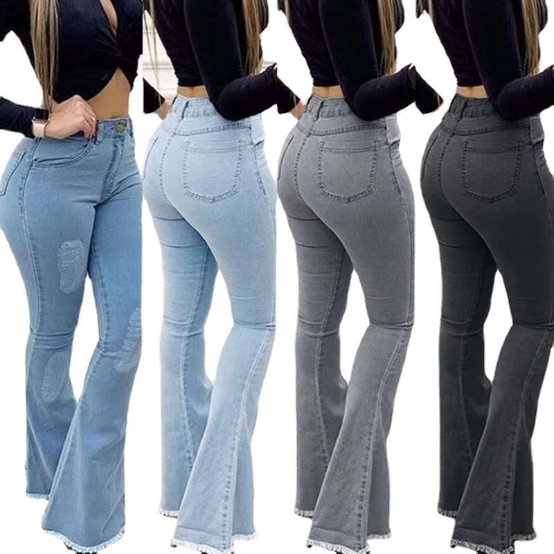 Fashion Elastic Ladies Jeans Pants