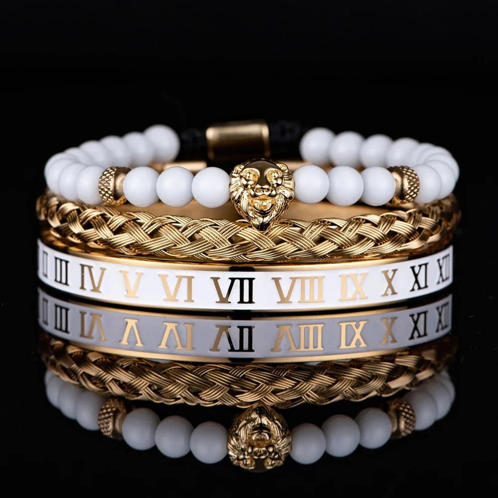 Lion Set Gold Color Bracelet Men - MAYISAD