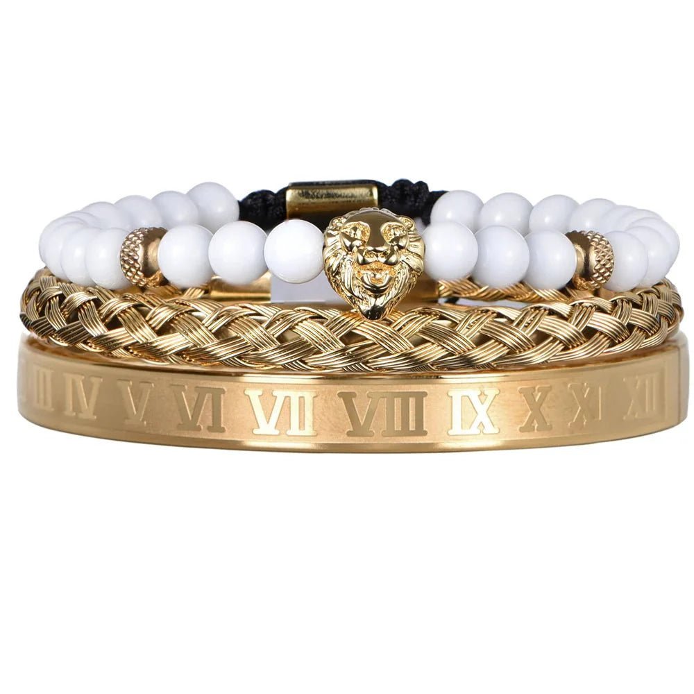 Lion Set Gold Color Bracelet Men - MAYISAD