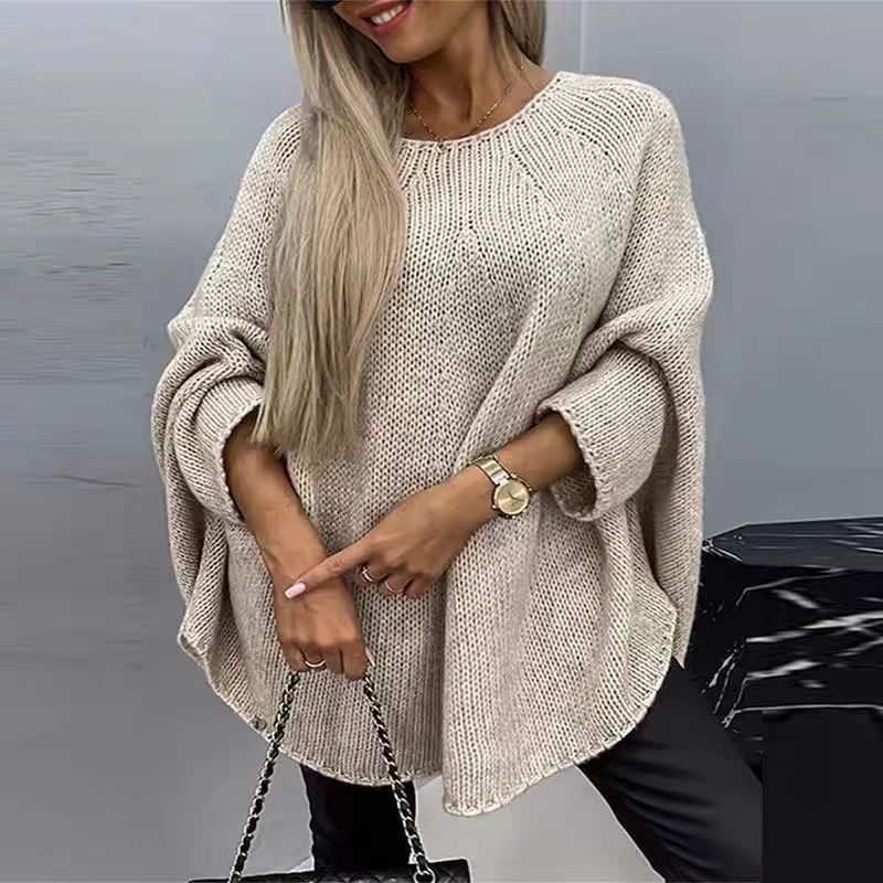 Pull châle en tricot européen et américain Cape Poncho à la mode - MAYISAD