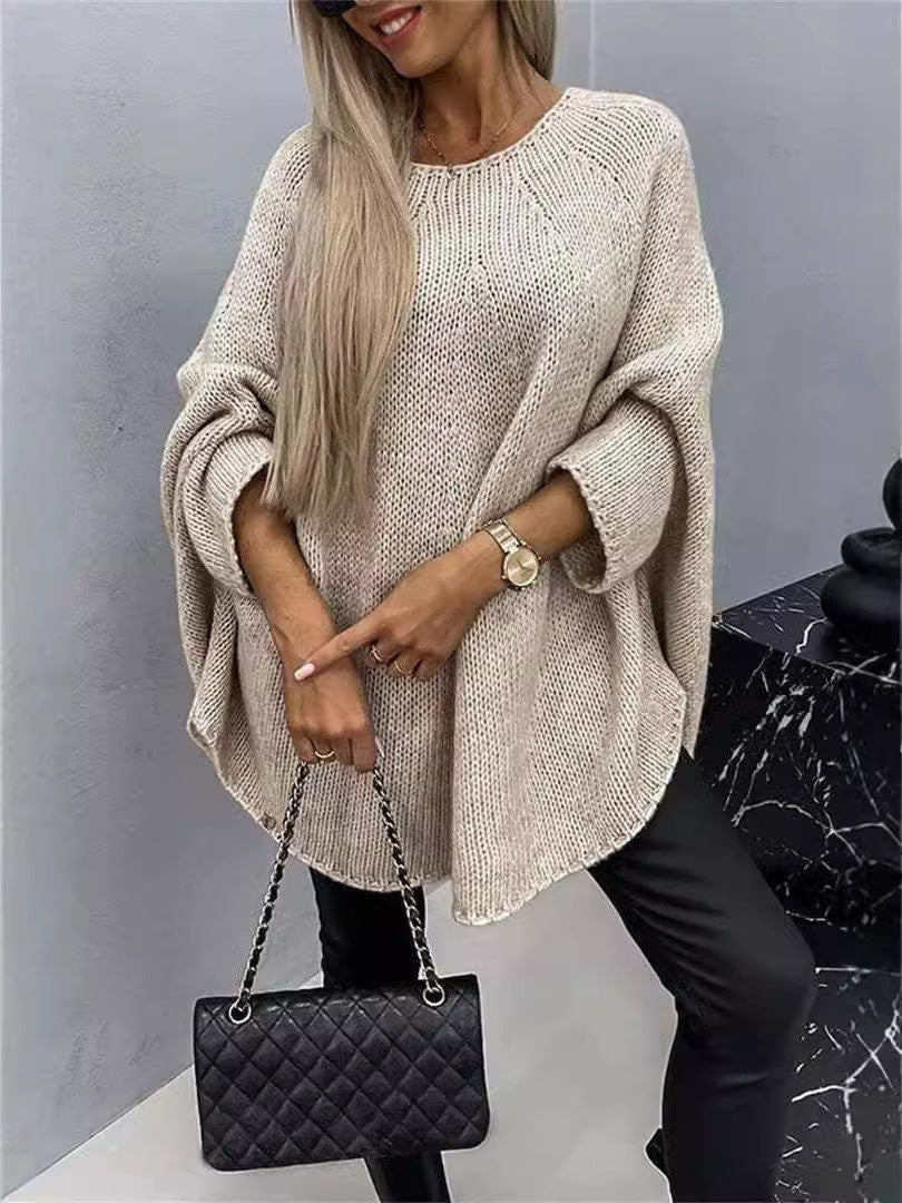 Pull châle en tricot européen et américain Cape Poncho à la mode - MAYISAD
