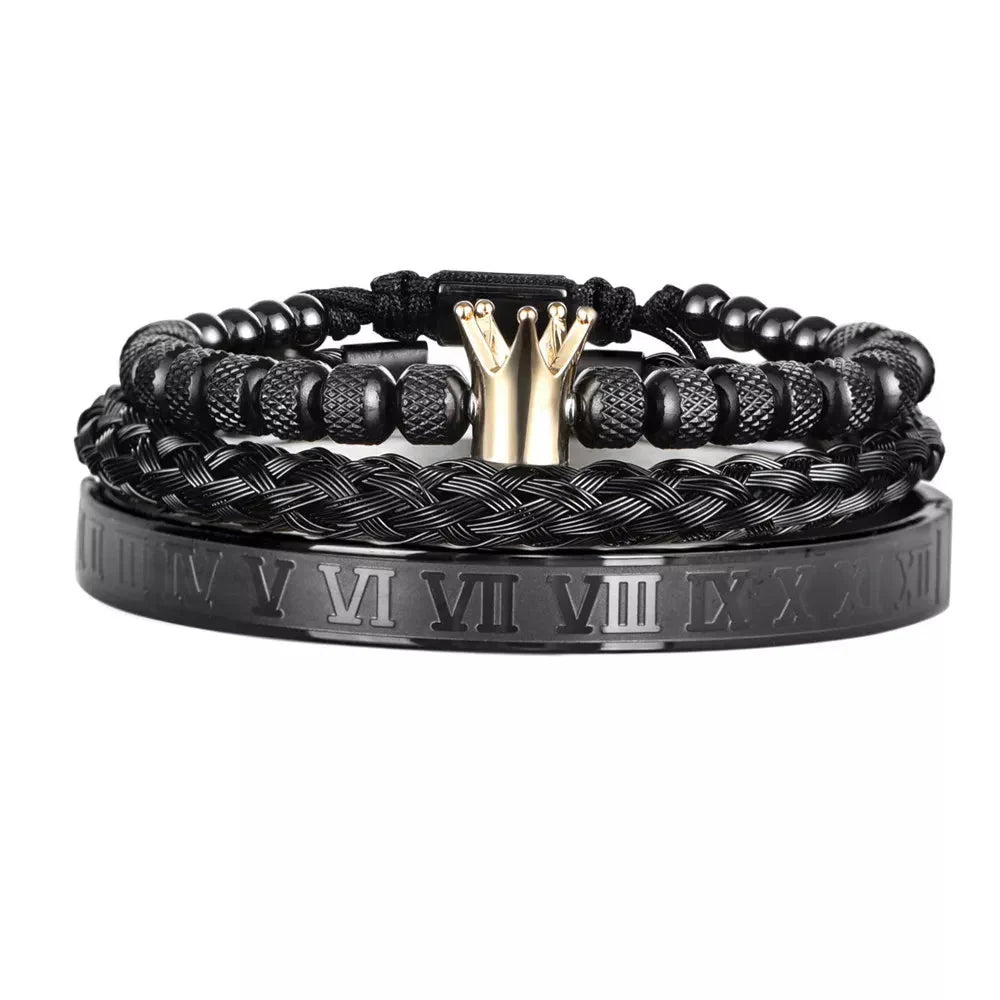 Roman Bracelet Royal Crown Charm for Men - MAYISAD