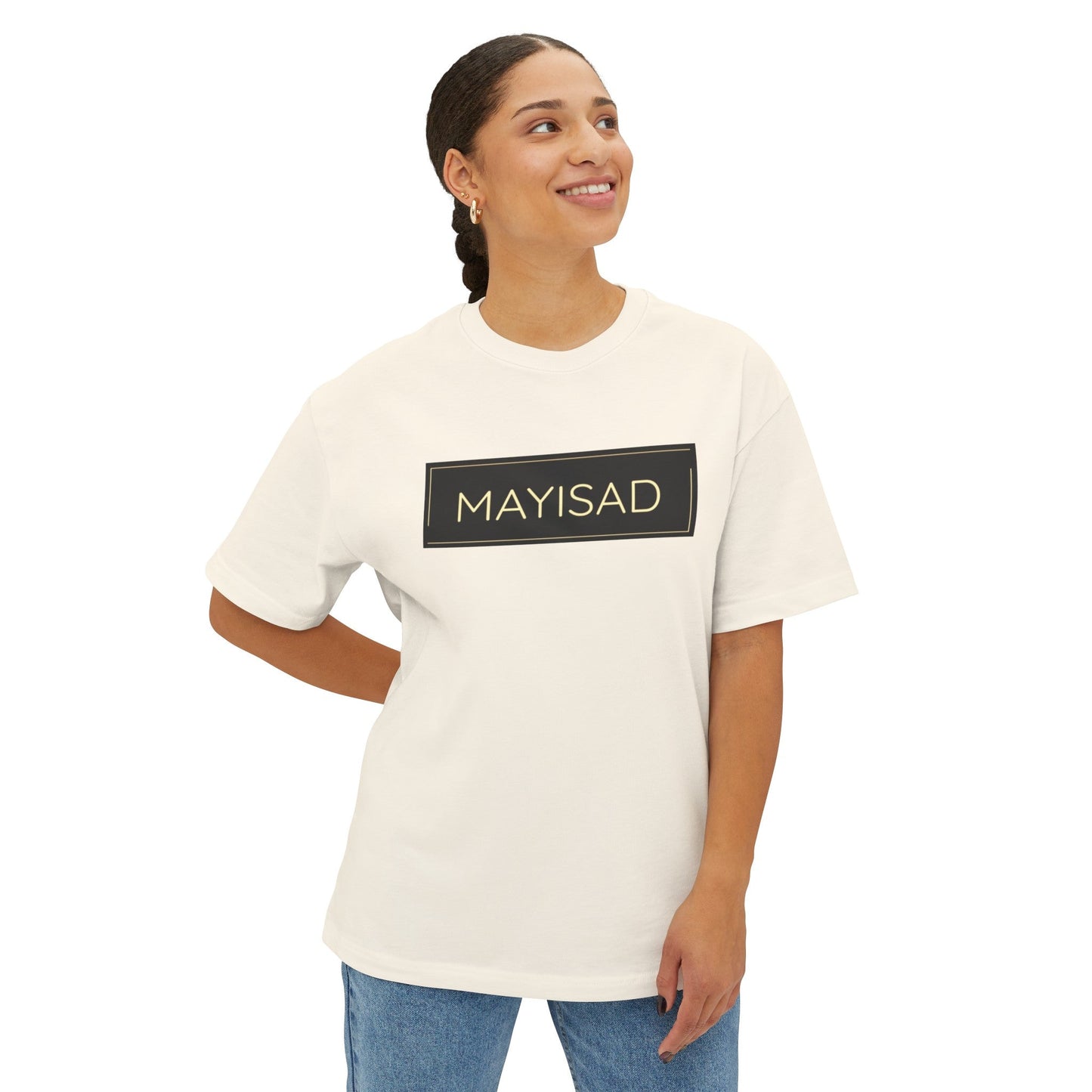 Women's Oversized T - shirt Black Gold - MAYISAD