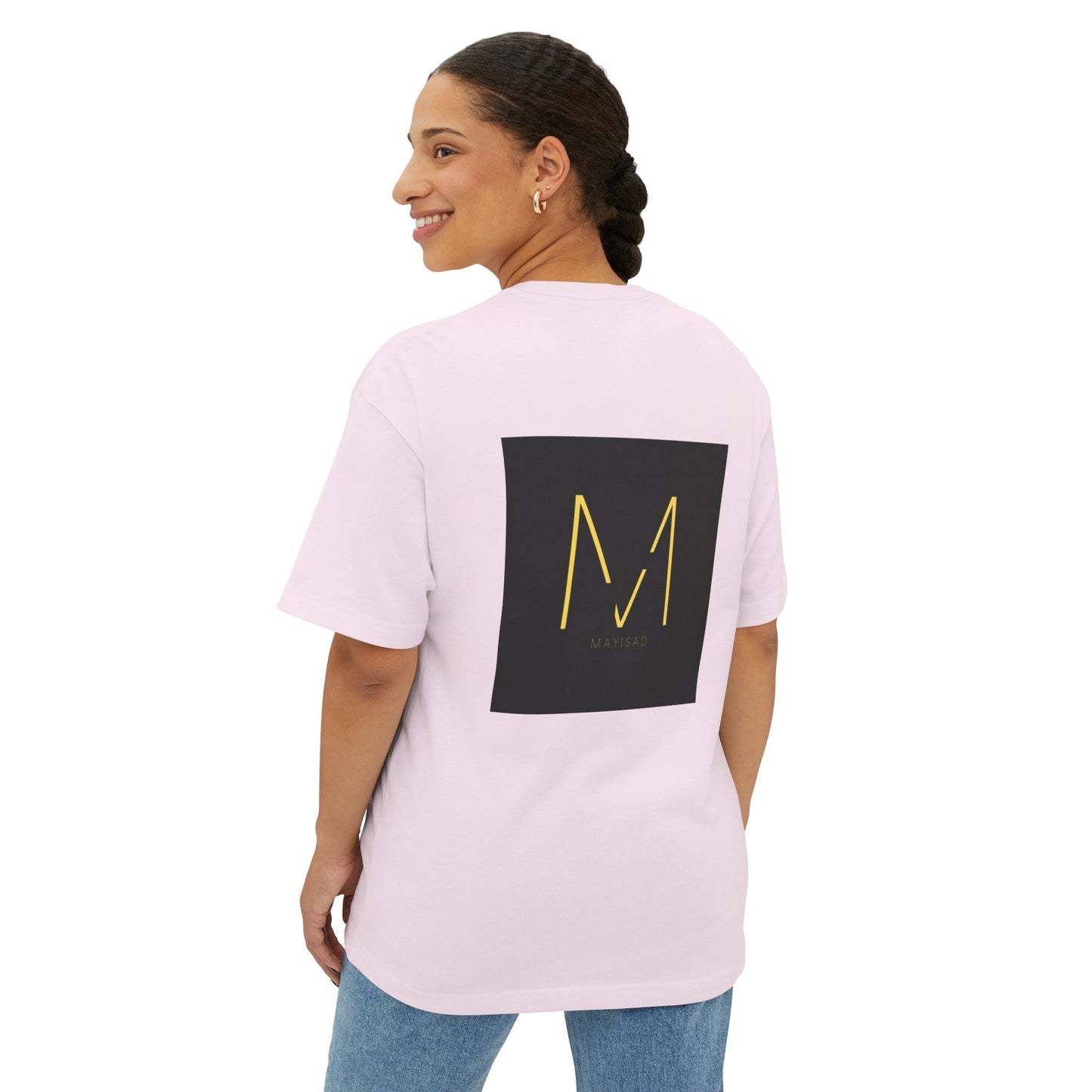 Women's Oversized T - shirt Black Gold - MAYISAD